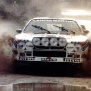 Attilio Bettega al volante della Lancia Rally 037