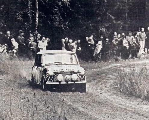 Timo Makinen al Rally 1000 Laghi 1965 con la Mini