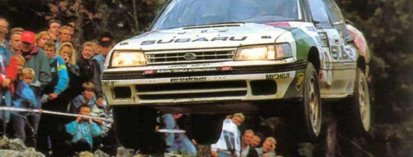 Colin McRae sulla Subaru Legacy Rs Turbo 4WD al Rally Finlandia 1992