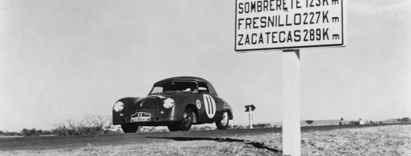 La Porsche 356 1500 S Cabrio in uno dei primissimi successi nel 1952