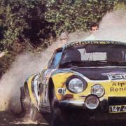 Jean-Luc Thérier con l'Alpine Renault A110 1800 al Rallye Sanremo 1975