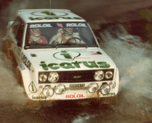 Adartico Vudafieri con la Fiat 131 Abarth Rally al Rally Il Ciocco e Valle Serchio 1980