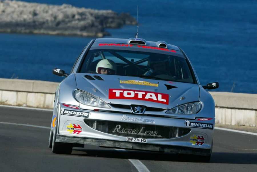 Renato Travaglia con la Peugeot 206 WRC