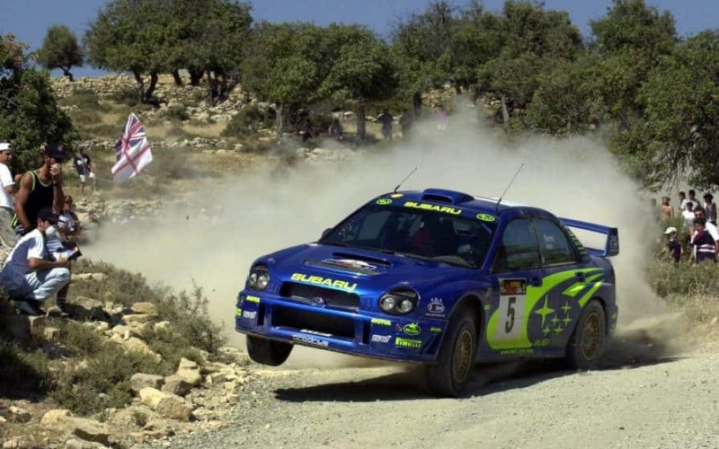 Richard Burns con la Subaru Impreza WRC nella stagione 2001 del WRC