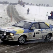 Stig Blomqvist sull'Audi quattro al Rally Svezia 1982
