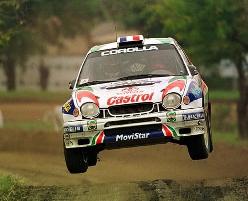 Didier Auriol e la Toyota Corolla WRC al Rally di Cina 1999